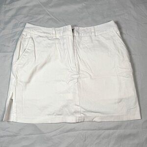 (8) LARRY LEVINE STRETCH White Skort 4 Pockets
